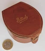 Vintage English leather stud box Newey stud fastening EMPTY mid 20th century E
